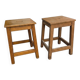 Pair of low stools in solid oak