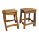 Pair of low stools in solid oak