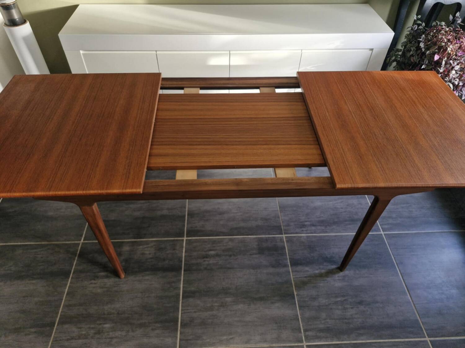 Scandinavian extendable teak table