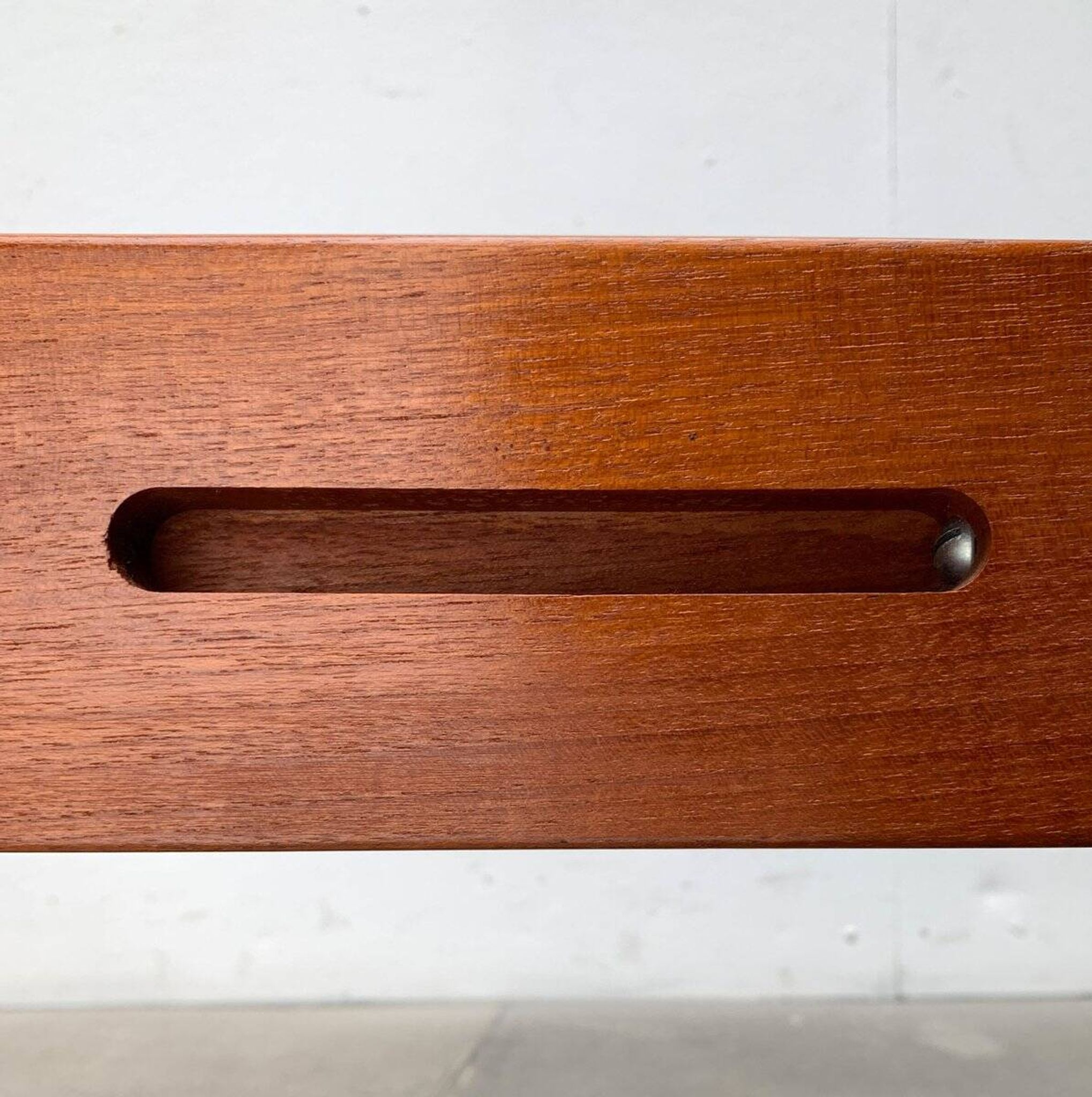 Large Danish brutalist coffee table in solid teak, 1960s.