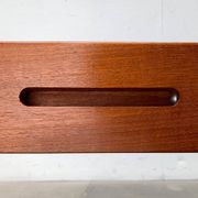 Large Danish brutalist coffee table in solid teak, 1960s.