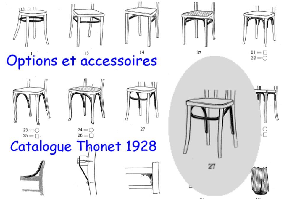 Série de 4 chaises Thonet Art déco bistrot blondes 1930