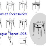 Série de 4 chaises Thonet Art déco bistrot blondes 1930