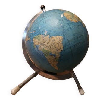 Globe terrestre tripode année 1966