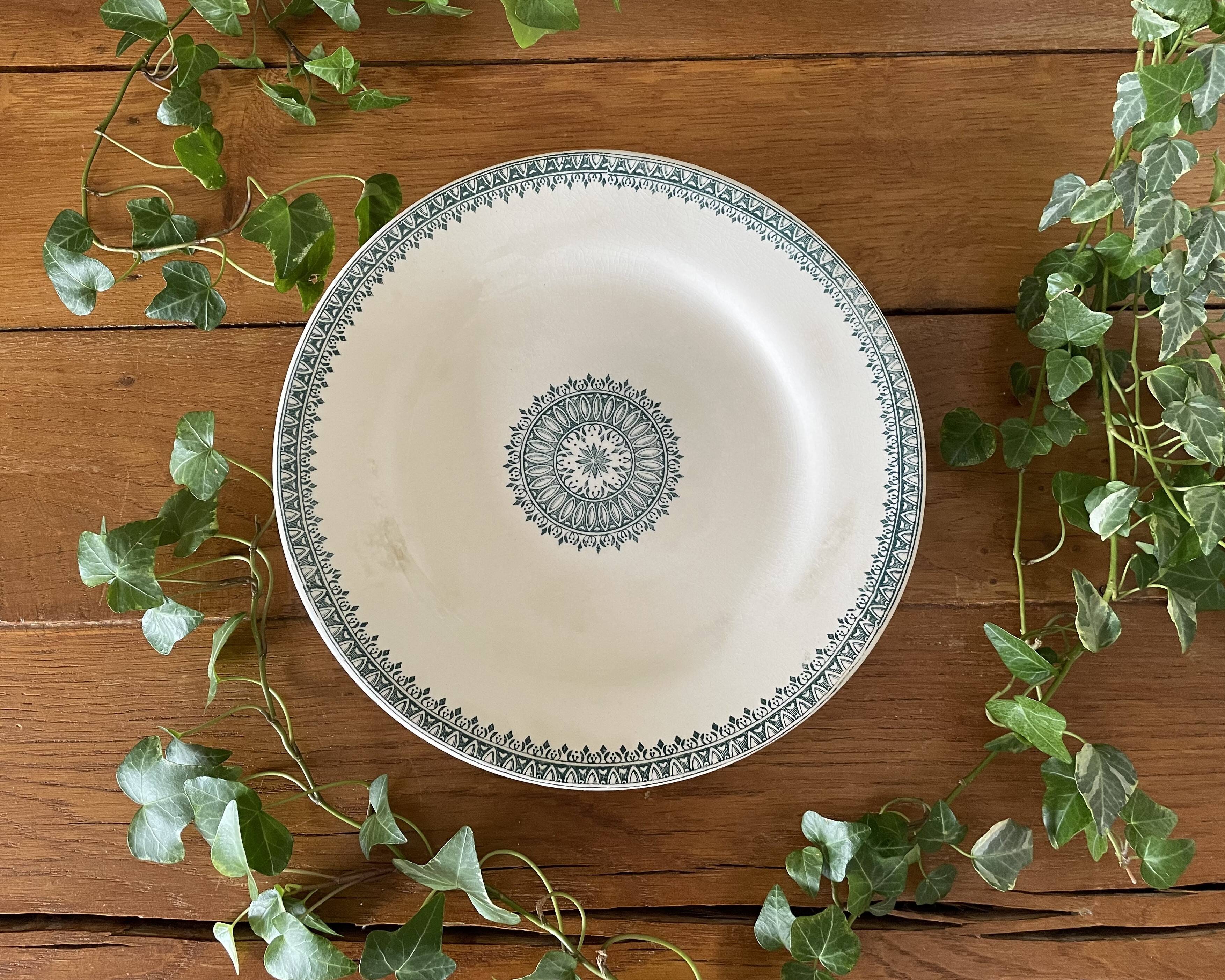 Antique earthenware mignardise dish from Creil & Montereau