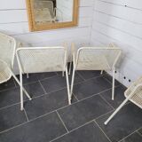 4 fauteuils de jardin en métal perforé