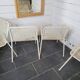 4 perforated metal garden armchairs