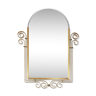 Miroir biseauté années 50 sur cadre en laiton 88x63cm