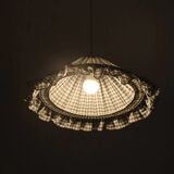 Emilia "small green squares" conical textile suspension with flounce