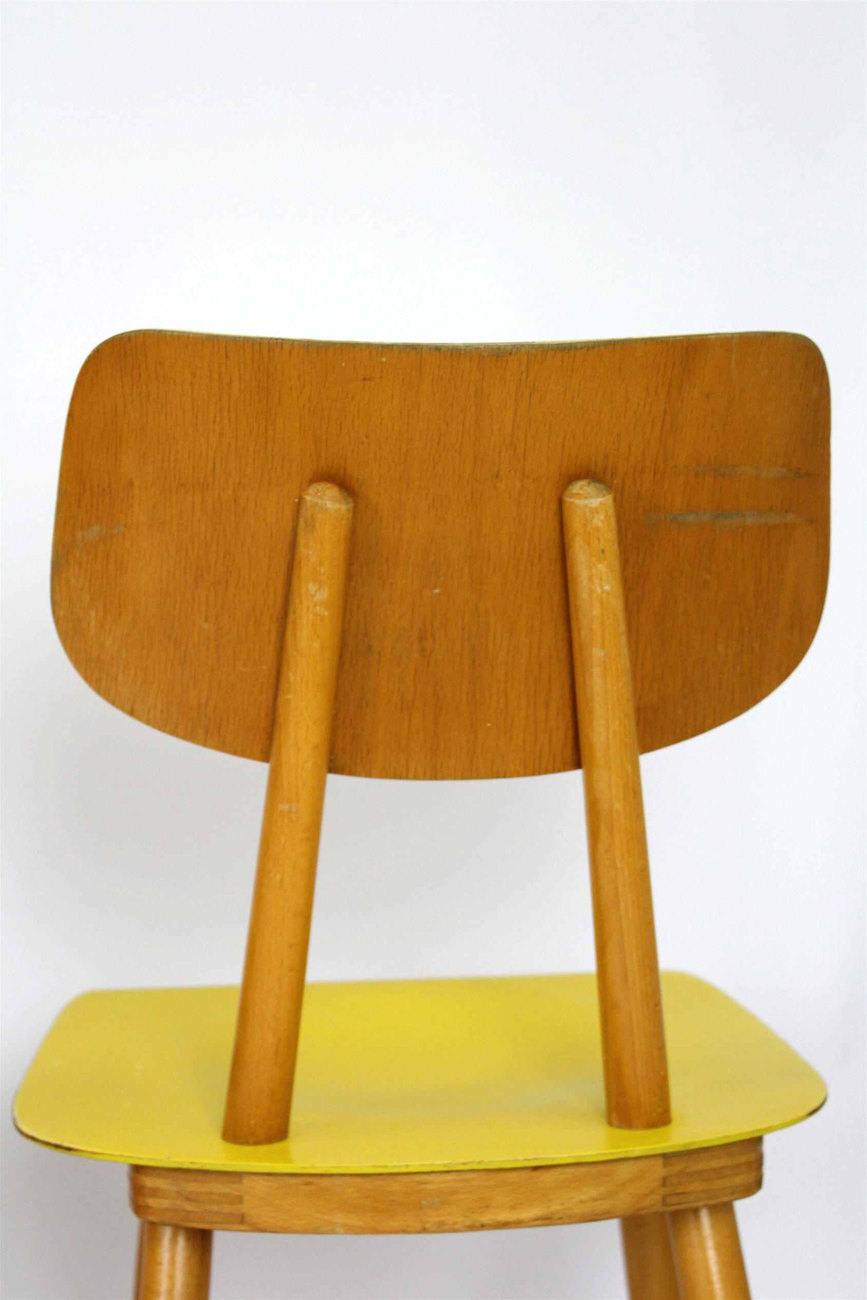 Set of 4 vintage wooden dining chairs from Ton 1960s