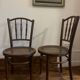 Pair of antique caned bistro chairs stamped Fischel