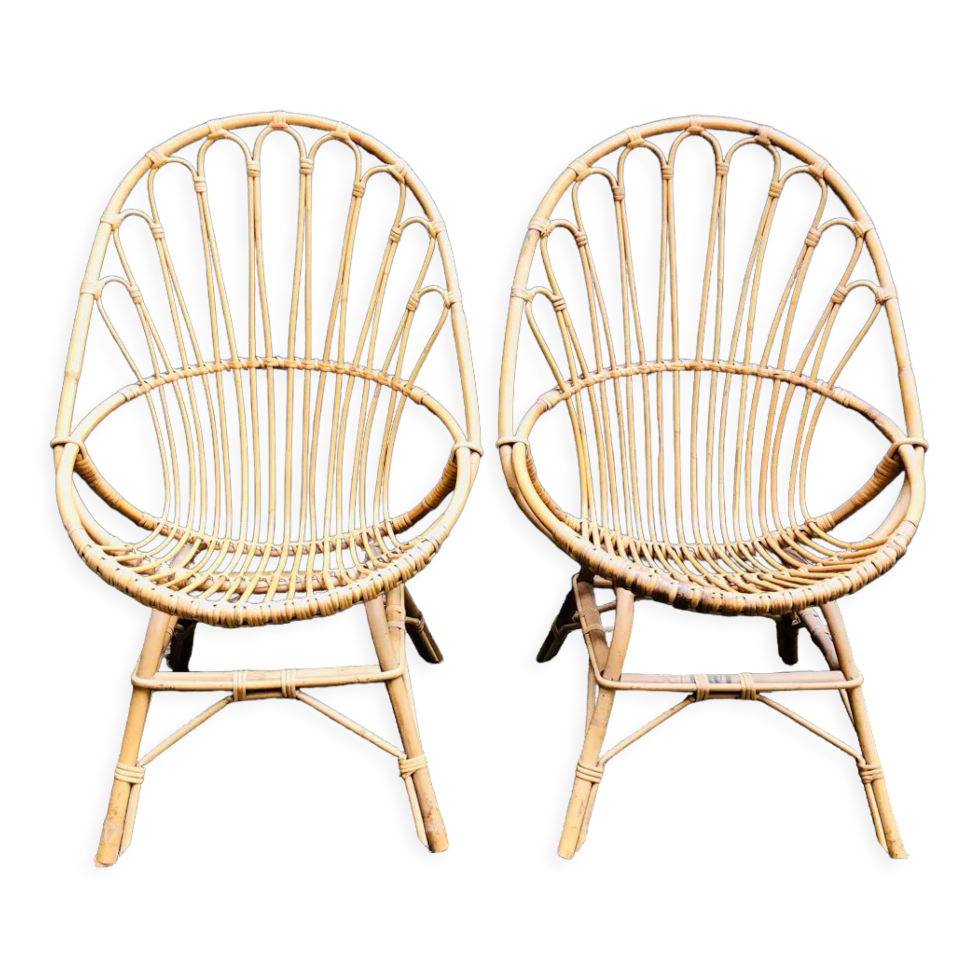 Rattan armchairs