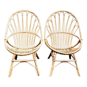 Rattan armchairs