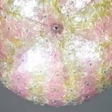 Amazing Pink and Gold Large Size Murano Ceiling Light Flower by Seguso