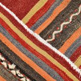 6x9 Red & Blue Striped Pattern Handmade Kilim Rug, 175x275Cm