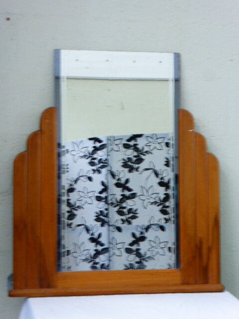 Art deco mirror, and column wooden frame