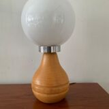 Vintage lamp in wood and opaline