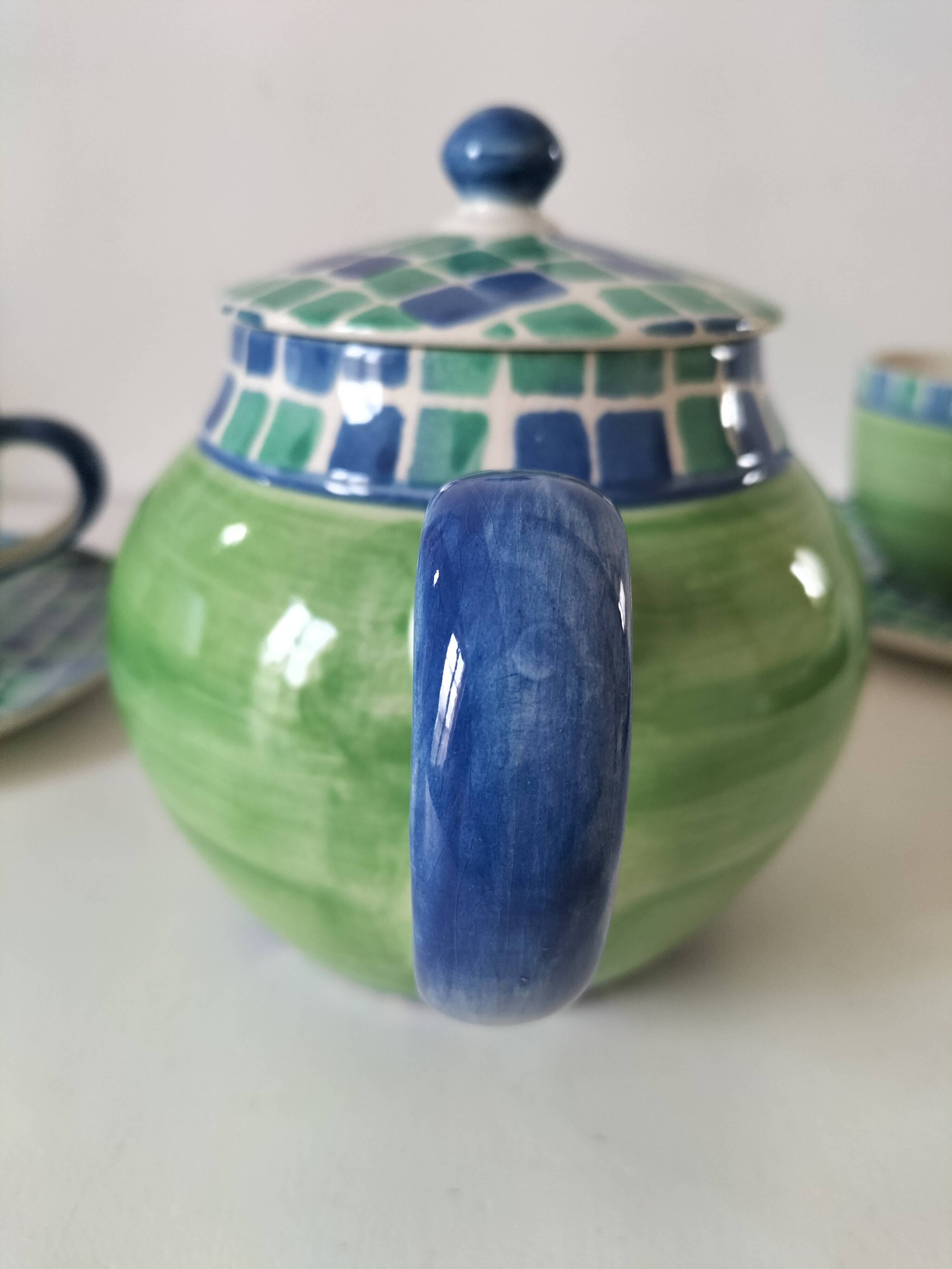 Portuguese tea service hand-painted ceramic