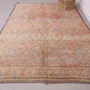 Peach Vintage Moroccan Rug 203 x 302 cm - Berber Wool Rug - Handmade Rug