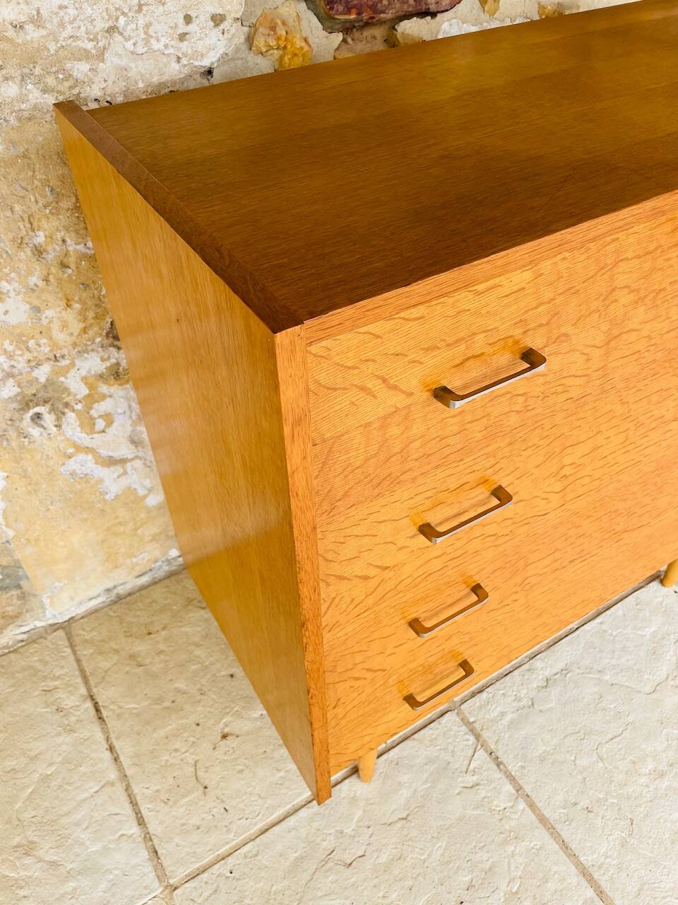 Vintage 4-drawer chest of drawers by Capelle, circa 1960s