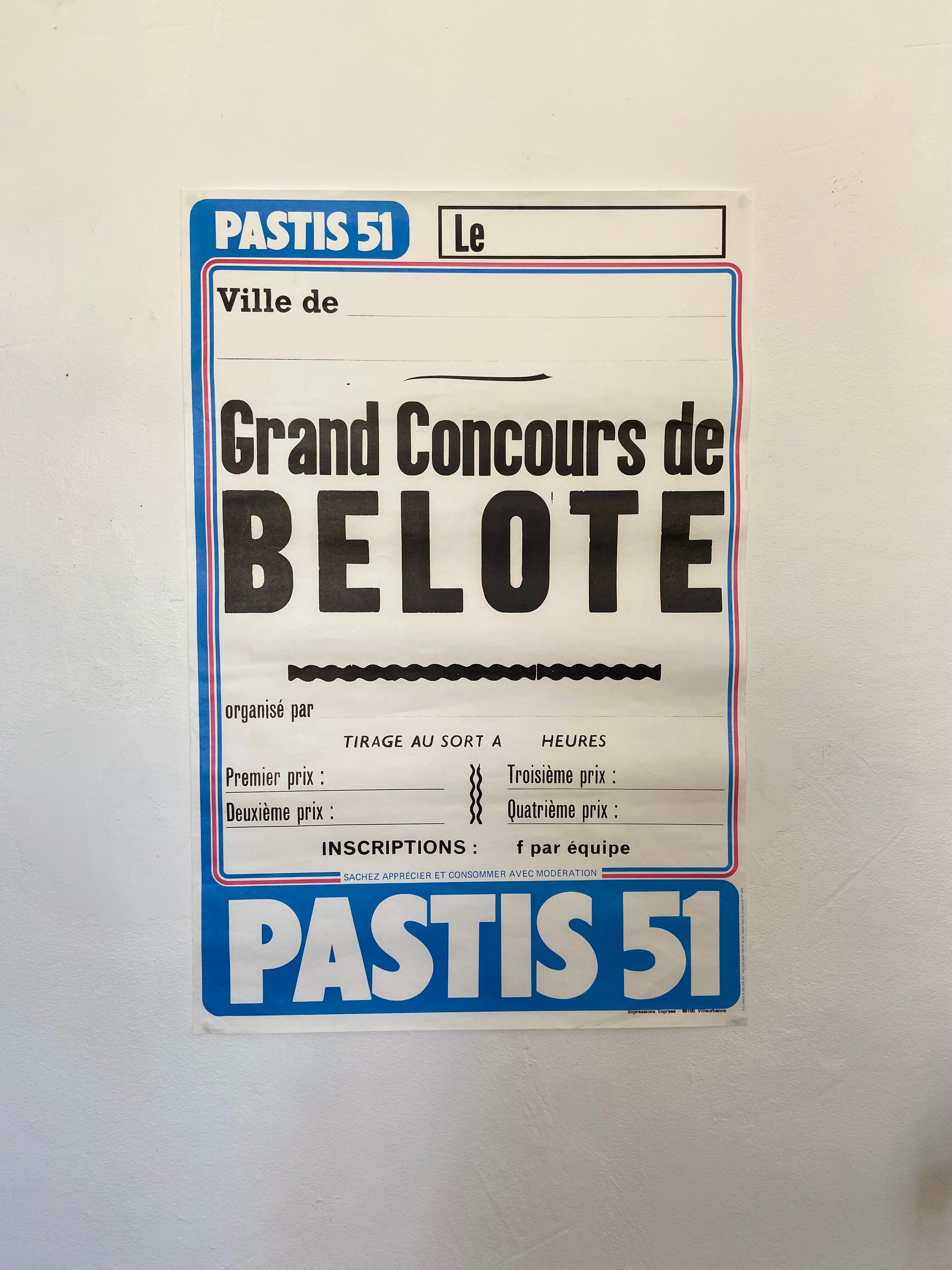 Affiche “ concours de belote “