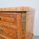 Vintage French Bedside Table with Marble Top and Brass Ornaments, 1920s