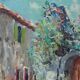 Oil on wood painting signed vintage