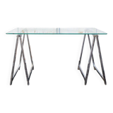 Tavolino vintage in acciaio cromato, anni '70