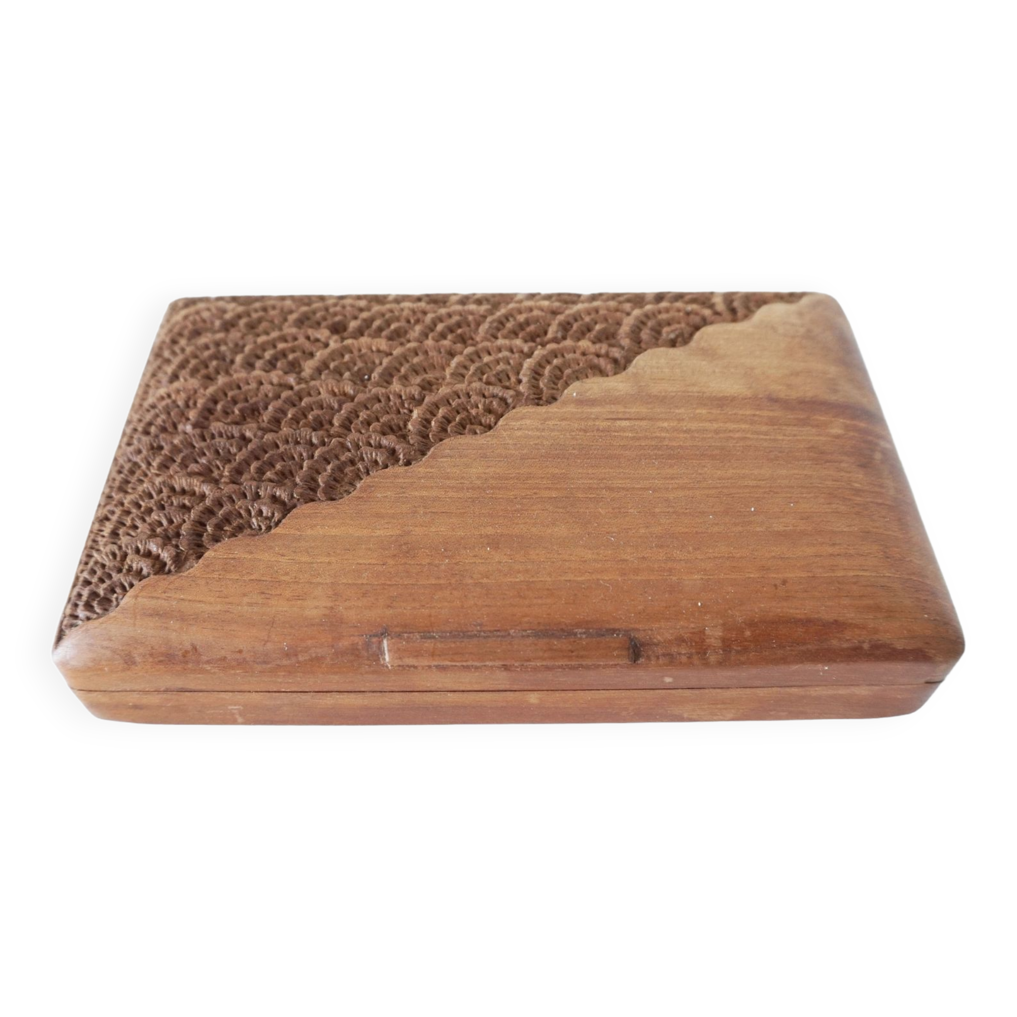 Antique chiseled wooden box