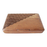 Antique chiseled wooden box