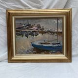 Old signed painting Oil on canvas dimensions: height -44cm- width -53cm-