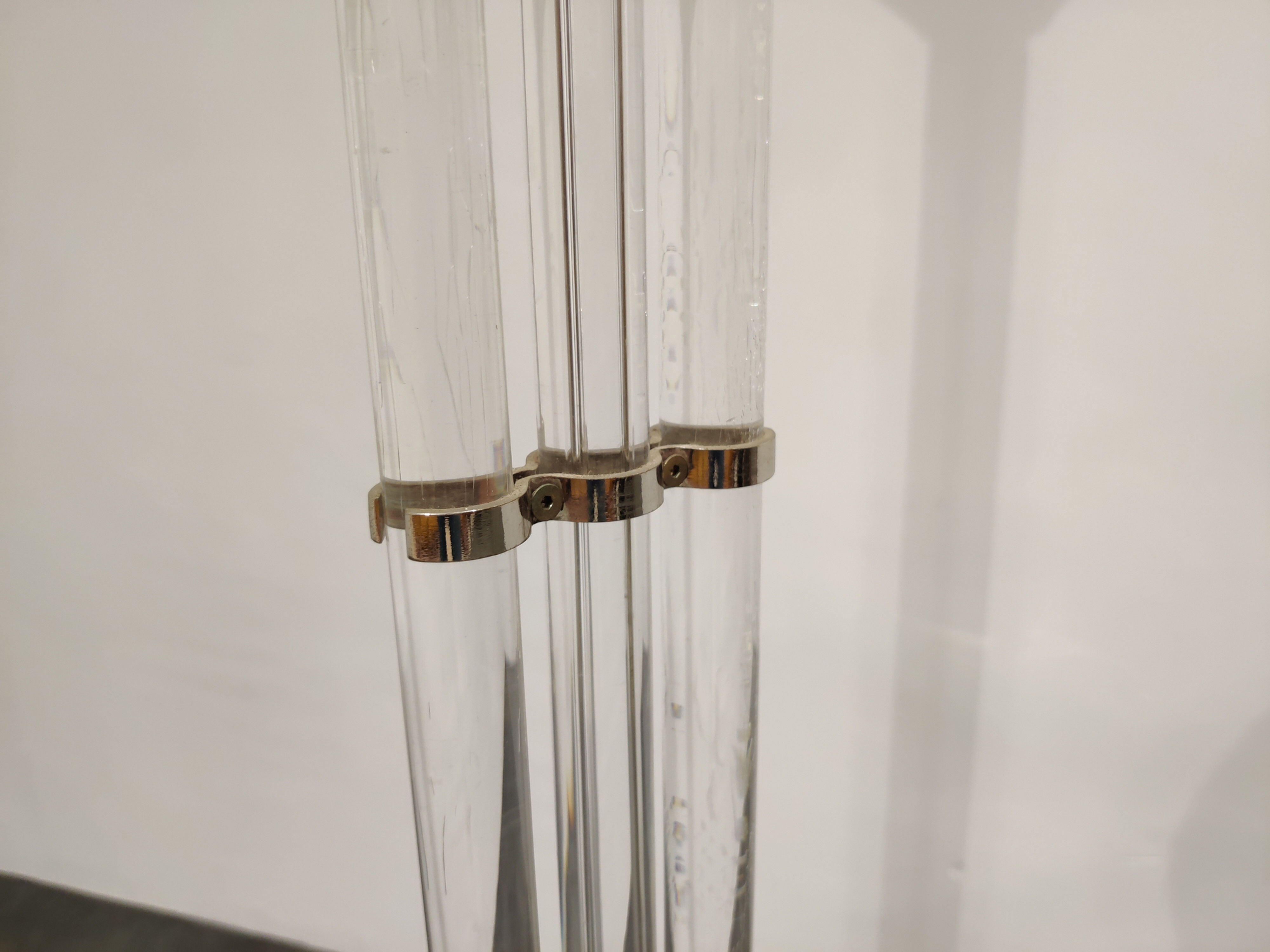 Vintage brass and lucite floor lamp, 1970s