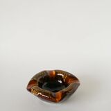 Ceramic mortar catchall, brown, 1970