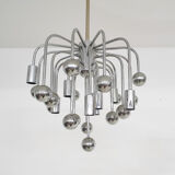 Set of two silver globes "Sputnik" design lights