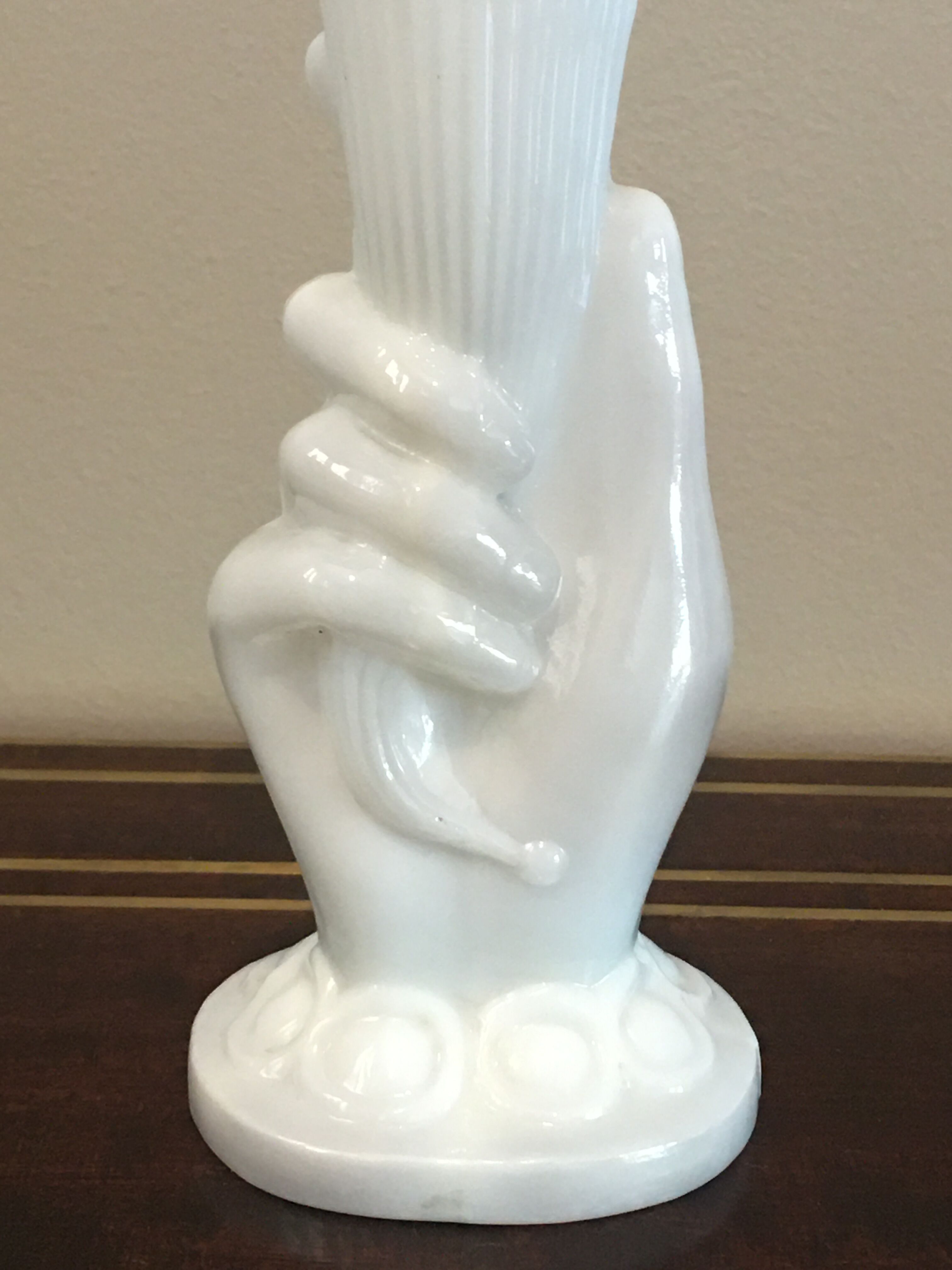 Opaline vase hand corn of plenty