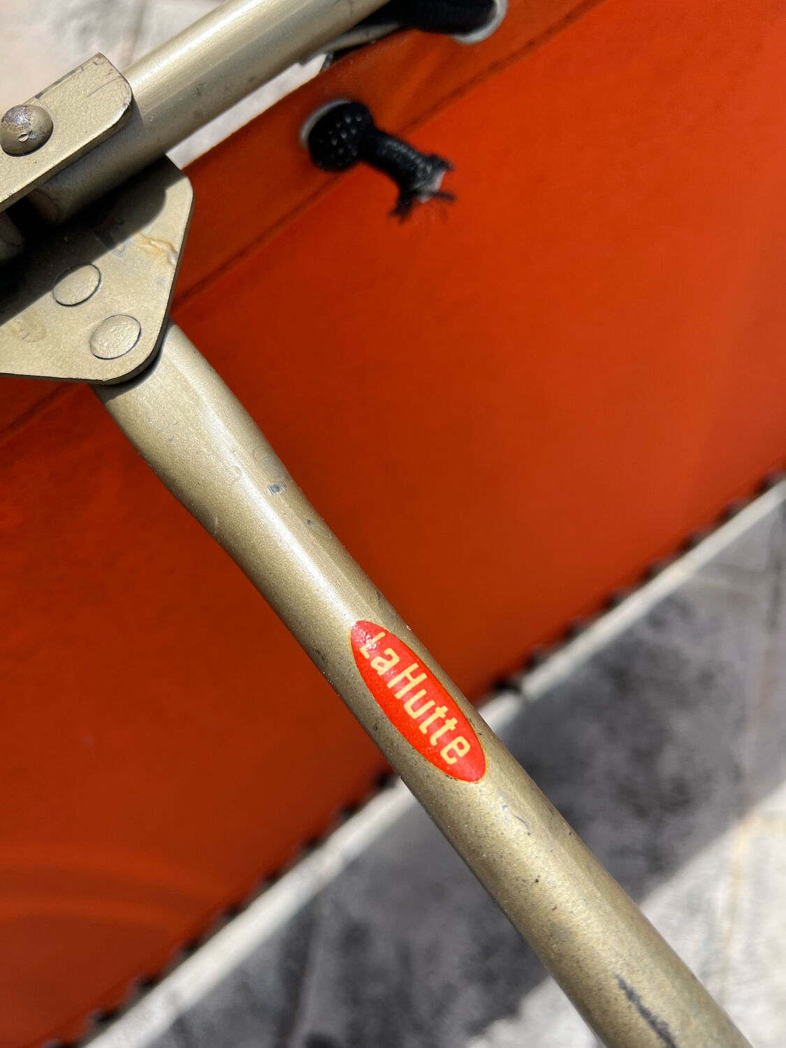 Vintage deckchair 1970 orange