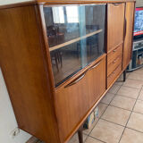 Vintage high teak sideboard