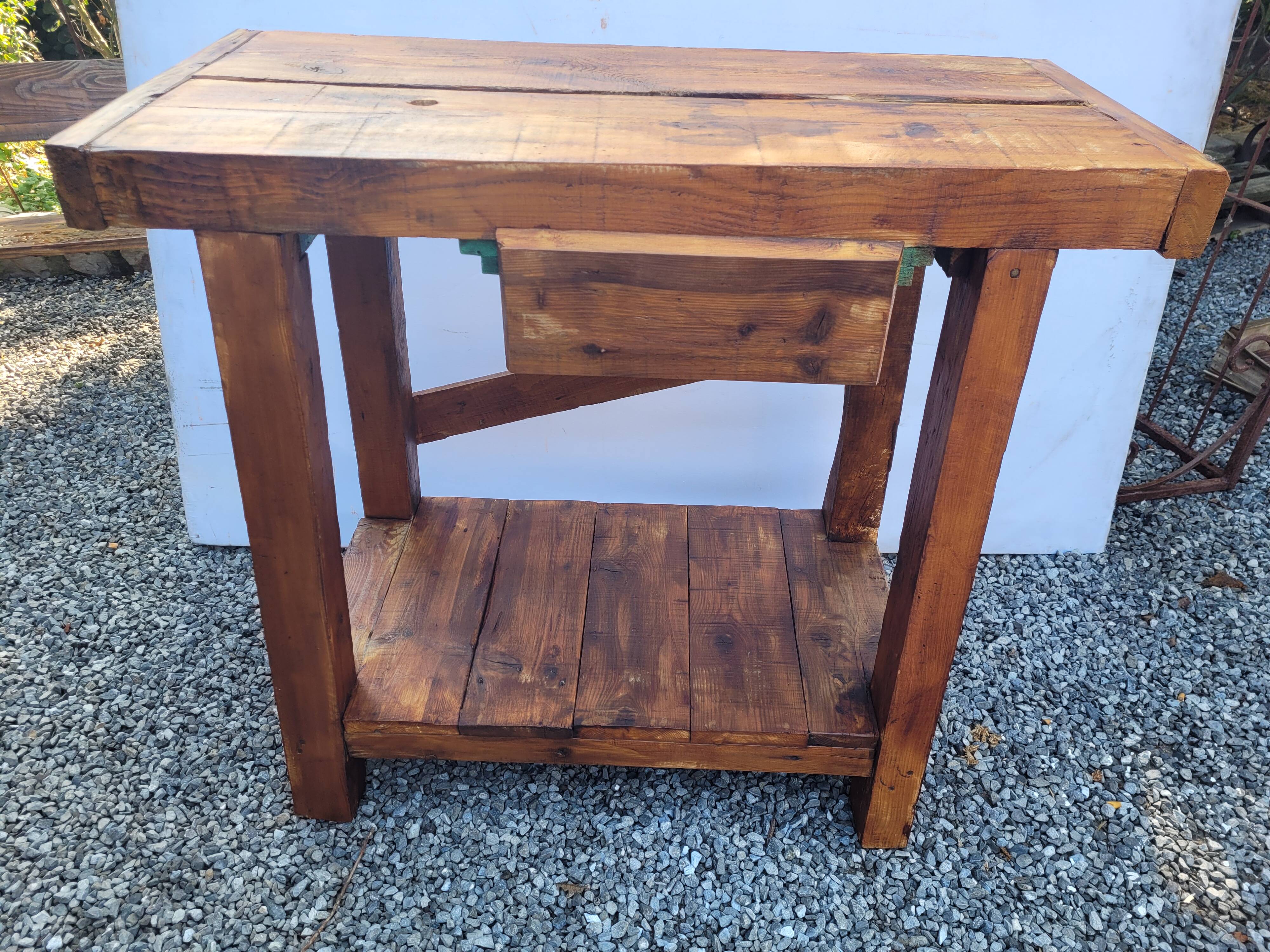 Wooden workbench 101×90cms with 1 drawer