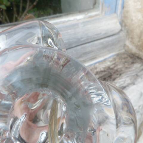 Lamp base in crystal by designer Joseph Bleichner, Saint Louis Crystal.