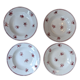 Set of 4 porcelain hollow plates