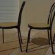 4 Black metal bistro chairs with plastic cane seat