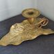 Antique bronze ivy leaf candle holder