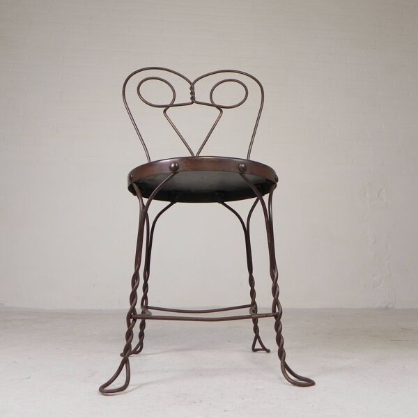 Chaise américaine gracieuse en acier pour glacier, années 1940