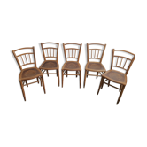 Lot of six chairs Luterma 1900 seat crafted