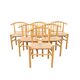 Set of six Scandinavian chairs, in natural wood and rope, Erik Ole Jorgensen, Kvist publisher
