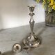 Pair of silver metal candlesticks