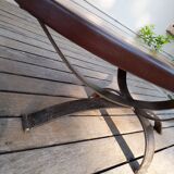 Wood ceramic and metal coffee table by Dan Vallauris 1960