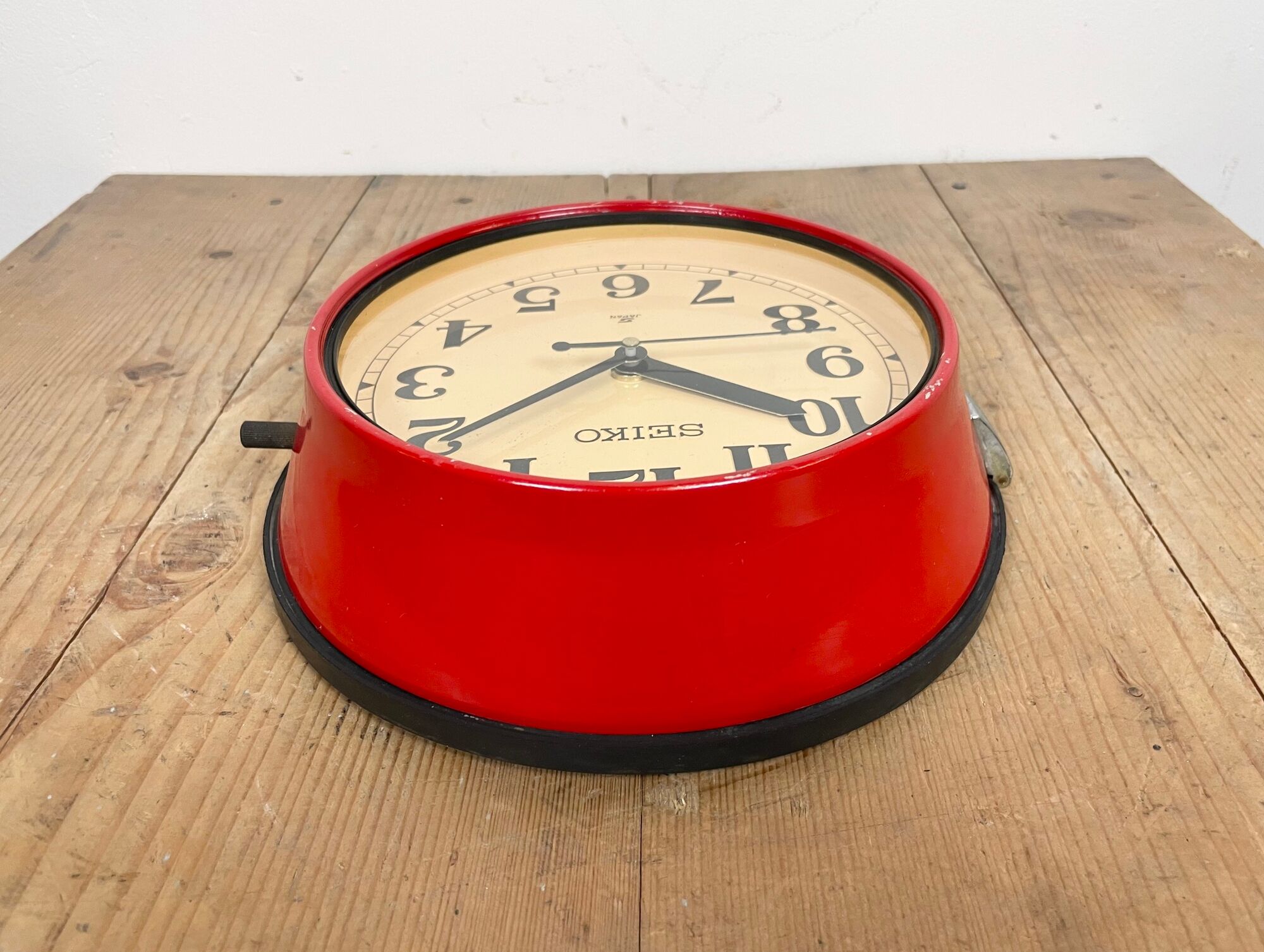Vintage red seiko navy wall clock, 1970s