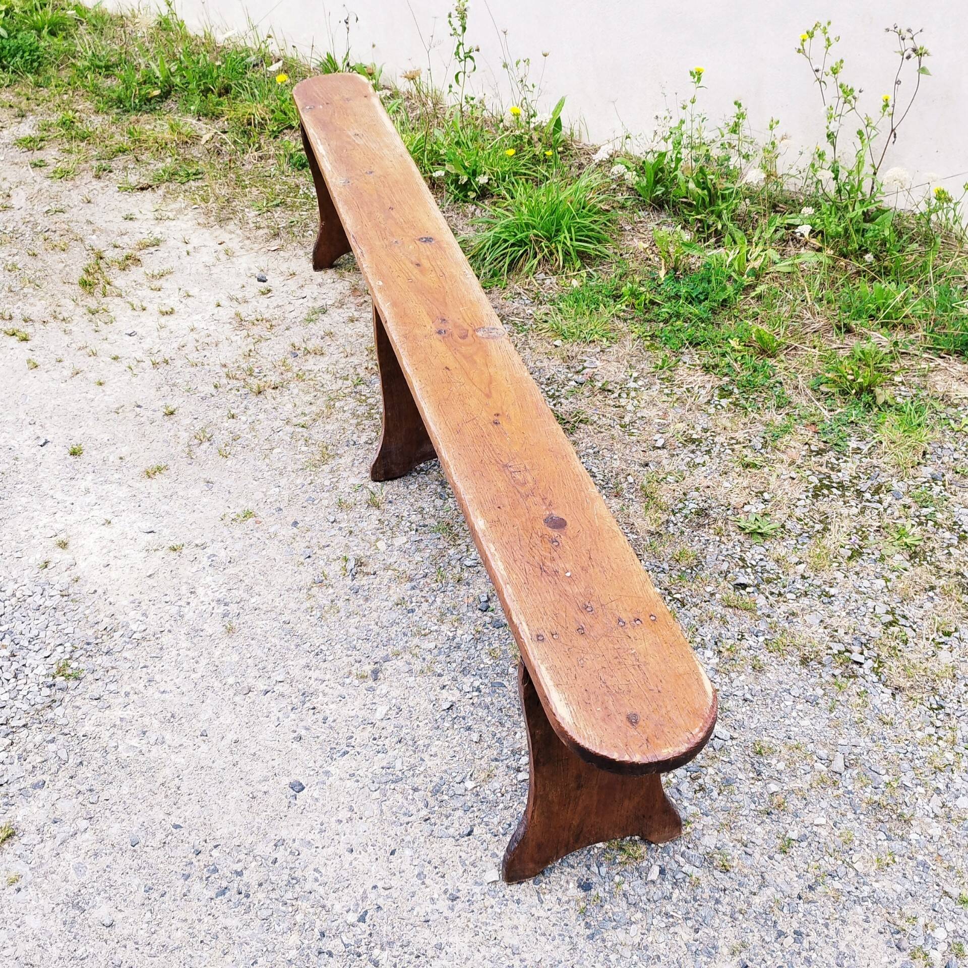 Old authentic vintage wooden farm bench No.1