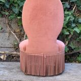 Vintage pink upholstered toad chair